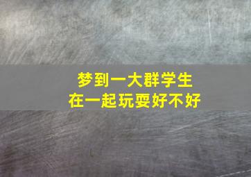 梦到一大群学生在一起玩耍好不好