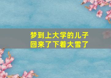 梦到上大学的儿子回来了下着大雪了