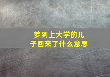 梦到上大学的儿子回来了什么意思