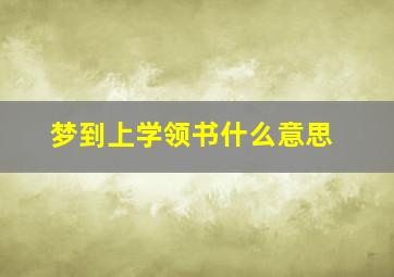 梦到上学领书什么意思