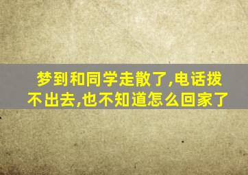 梦到和同学走散了,电话拨不出去,也不知道怎么回家了