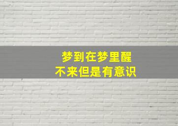 梦到在梦里醒不来但是有意识