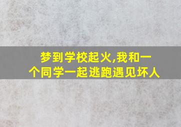 梦到学校起火,我和一个同学一起逃跑遇见坏人