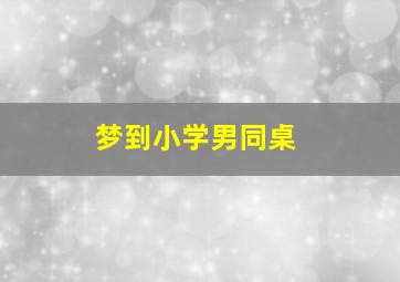 梦到小学男同桌