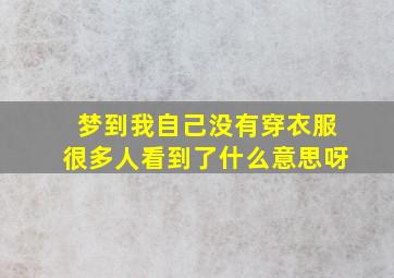 梦到我自己没有穿衣服很多人看到了什么意思呀