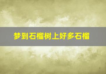 梦到石榴树上好多石榴