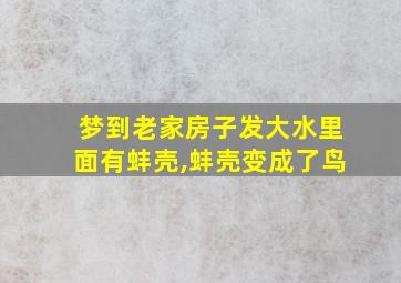 梦到老家房子发大水里面有蚌壳,蚌壳变成了鸟