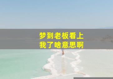 梦到老板看上我了啥意思啊