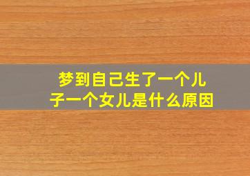 梦到自己生了一个儿子一个女儿是什么原因