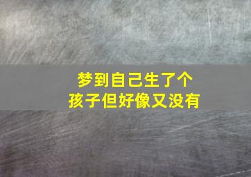 梦到自己生了个孩子但好像又没有