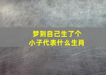 梦到自己生了个小子代表什么生肖