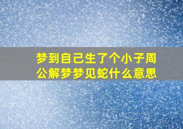 梦到自己生了个小子周公解梦梦见蛇什么意思