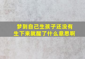 梦到自己生孩子还没有生下来就醒了什么意思啊