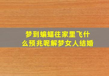 梦到蝙蝠往家里飞什么预兆呢解梦女人结婚