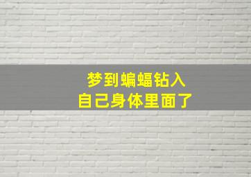 梦到蝙蝠钻入自己身体里面了