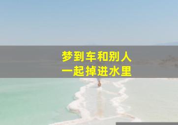 梦到车和别人一起掉进水里