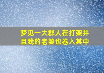 梦见一大群人在打架并且我的老婆也卷入其中