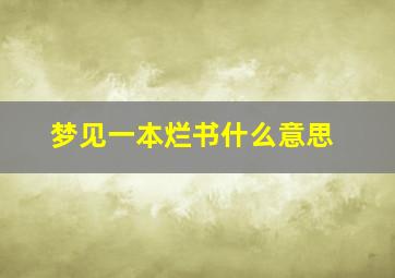 梦见一本烂书什么意思