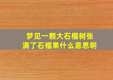 梦见一颗大石榴树张满了石榴果什么意思啊