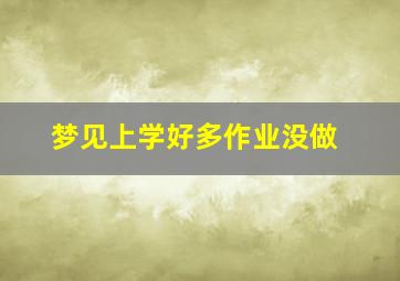 梦见上学好多作业没做