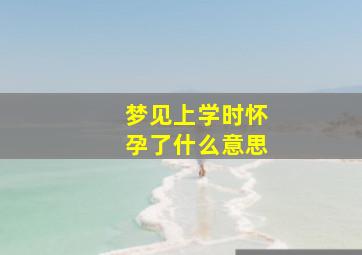 梦见上学时怀孕了什么意思