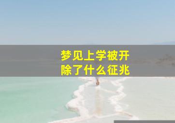 梦见上学被开除了什么征兆