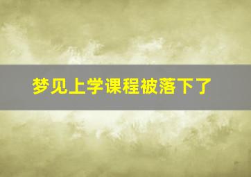 梦见上学课程被落下了