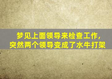 梦见上面领导来检查工作,突然两个领导变成了水牛打架