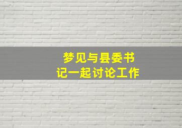 梦见与县委书记一起讨论工作