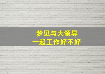 梦见与大领导一起工作好不好