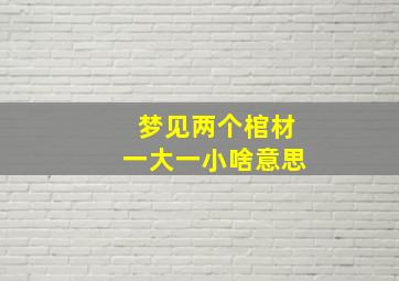 梦见两个棺材一大一小啥意思