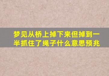 梦见从桥上掉下来但掉到一半抓住了绳子什么意思预兆