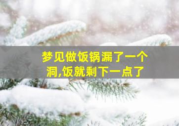 梦见做饭锅漏了一个洞,饭就剩下一点了