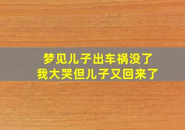 梦见儿子出车祸没了我大哭但儿子又回来了