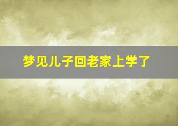 梦见儿子回老家上学了