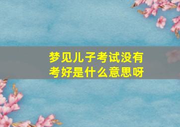 梦见儿子考试没有考好是什么意思呀