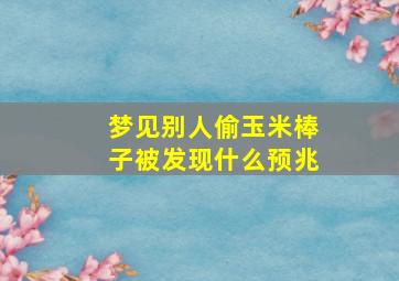 梦见别人偷玉米棒子被发现什么预兆