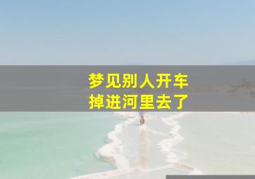 梦见别人开车掉进河里去了