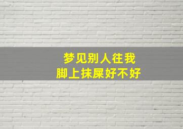 梦见别人往我脚上抹屎好不好