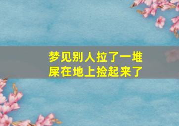 梦见别人拉了一堆屎在地上捡起来了