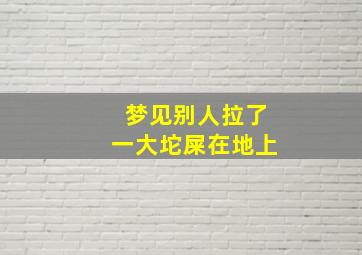 梦见别人拉了一大坨屎在地上