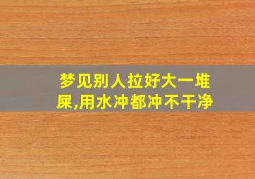 梦见别人拉好大一堆屎,用水冲都冲不干净