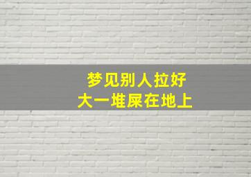 梦见别人拉好大一堆屎在地上