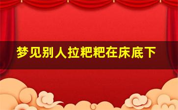 梦见别人拉粑粑在床底下