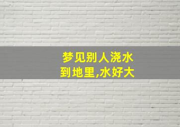 梦见别人浇水到地里,水好大