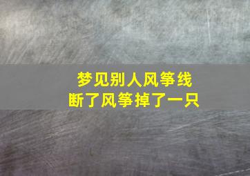 梦见别人风筝线断了风筝掉了一只