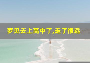 梦见去上高中了,走了很远