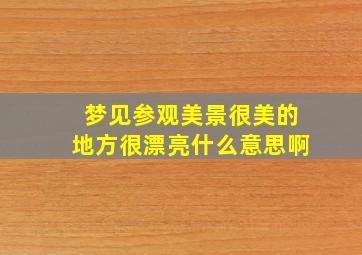 梦见参观美景很美的地方很漂亮什么意思啊