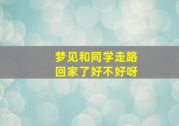 梦见和同学走路回家了好不好呀