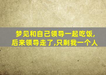 梦见和自己领导一起吃饭,后来领导走了,只剩我一个人